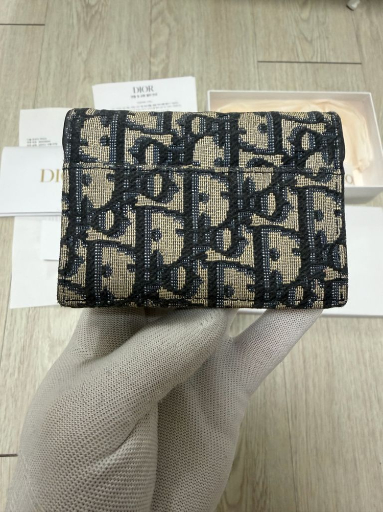 정품,인보이스풀박스 디올 오블리크 새들 카드지갑,카드홀더--2