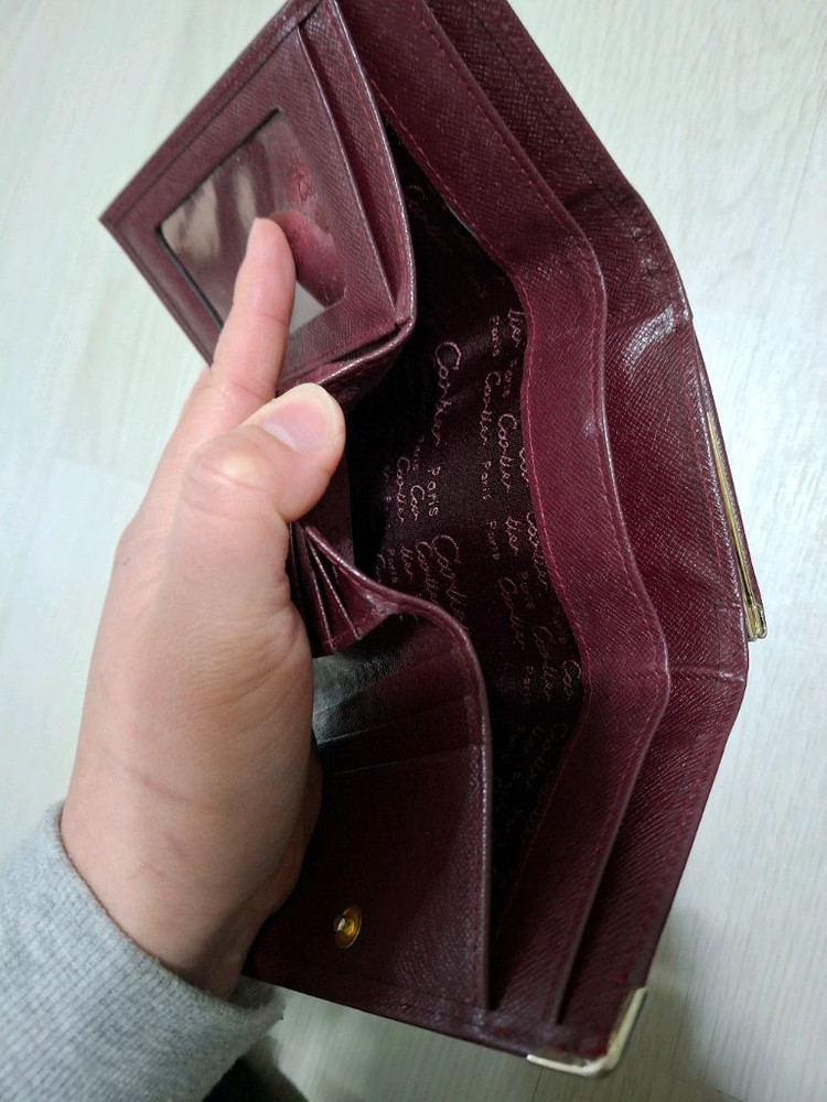 까르띠에버건디 반지갑,동전지갑,카드지갑--2