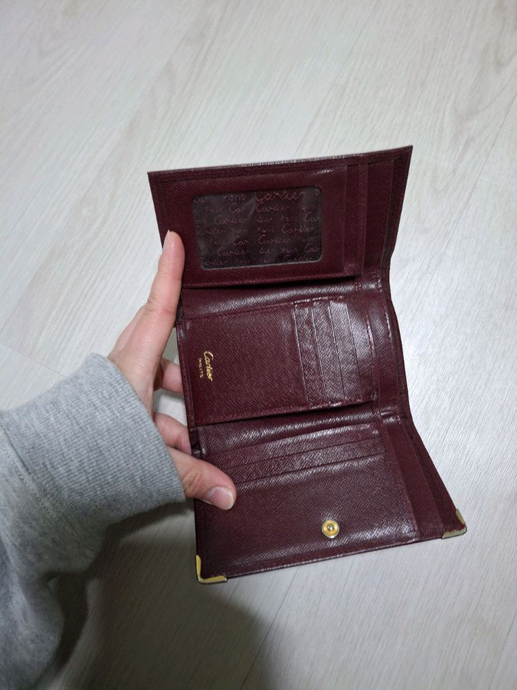 까르띠에버건디 반지갑,동전지갑,카드지갑--5