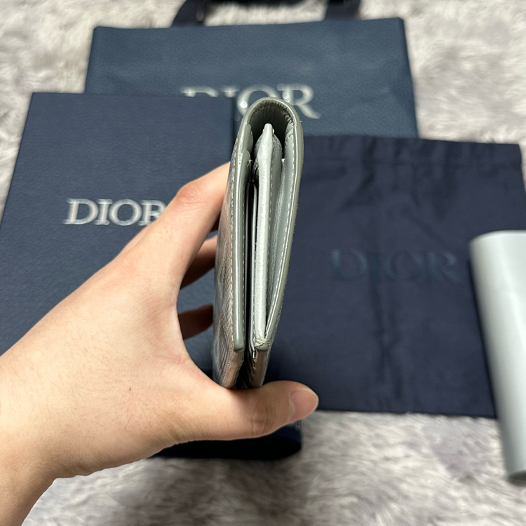 [풀구성] 디올 CD 다미아몬드 장지갑 그레이--3
