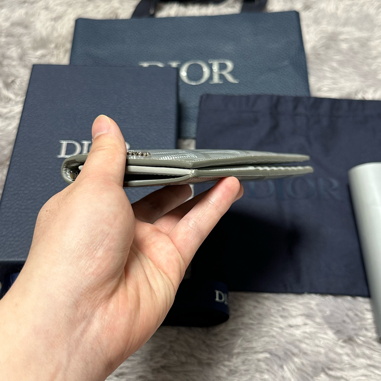 [풀구성] 디올 CD 다미아몬드 장지갑 그레이--6