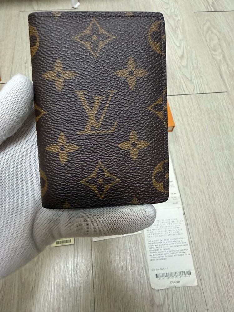 4회사용,새상품급 루이비통 모노그램 오거나이저,카드지갑 M60502--1
