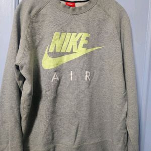 나이키 AIR 맨투맨 회색 형광로고