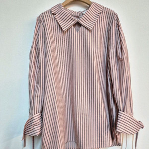 오즈세컨 핑크 스트라이프 칼라 셔츠 1사이즈