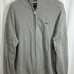 no.130 라코스테 그레이 풀집업 가디건 xl
