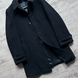 폴로 랄프로렌 클래식 italy made 퓨어울 블랙 카반 코트