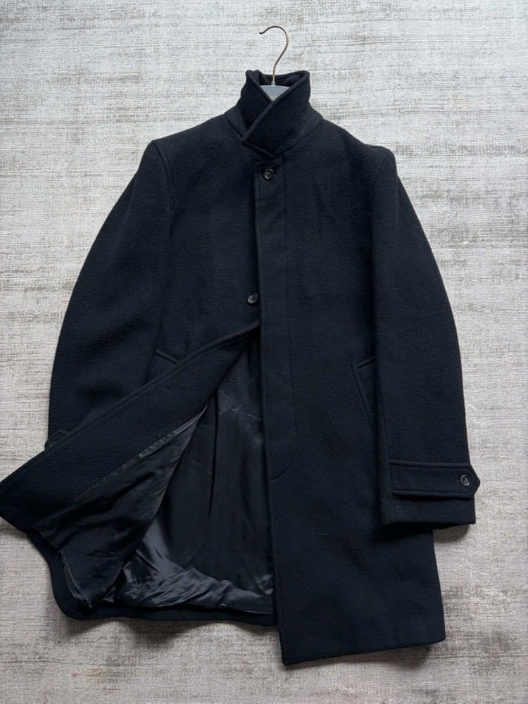 폴로 랄프로렌 클래식 italy made 퓨어울 블랙 카반 코트--2