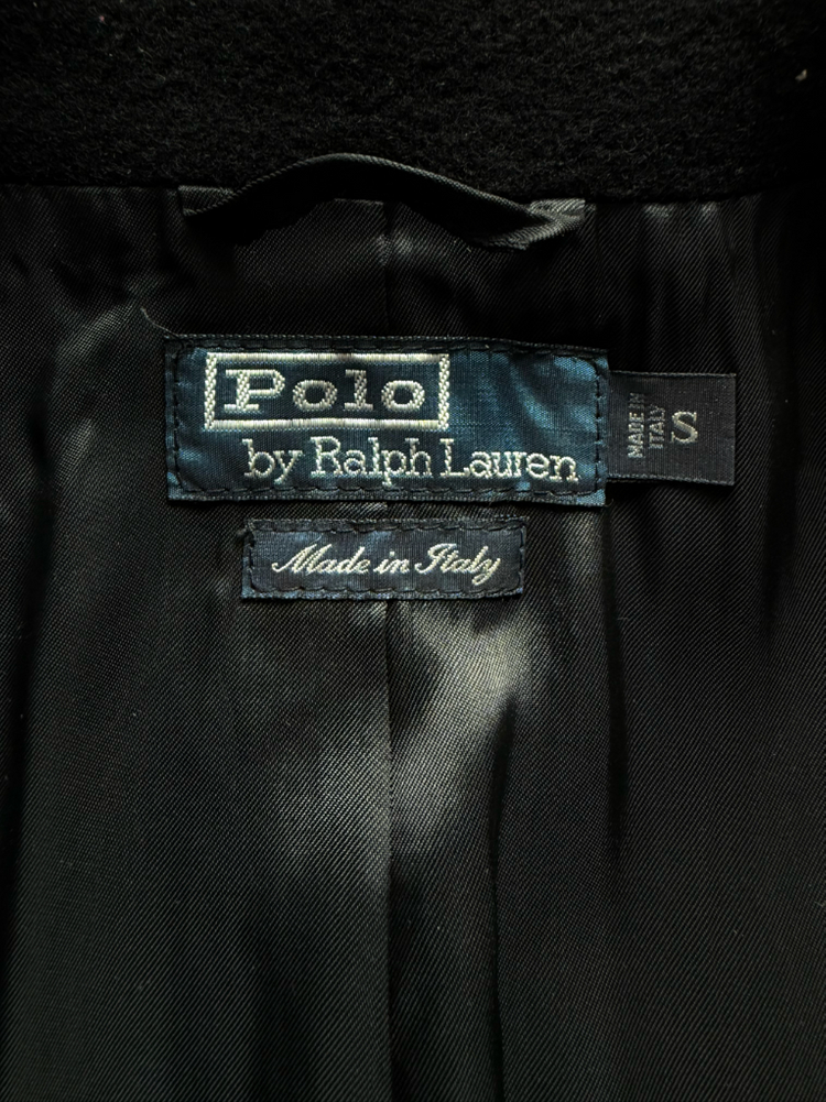 폴로 랄프로렌 클래식 italy made 퓨어울 블랙 카반 코트--5