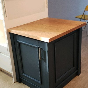 원목아일랜드조리대겸 수납장