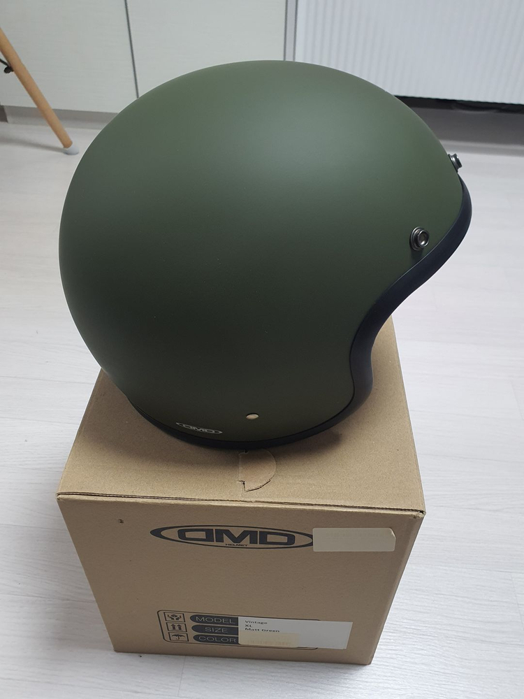 DMD 빈티지 매트 그린 오토바이 헬멧 (M-L 사이 사이즈)--2