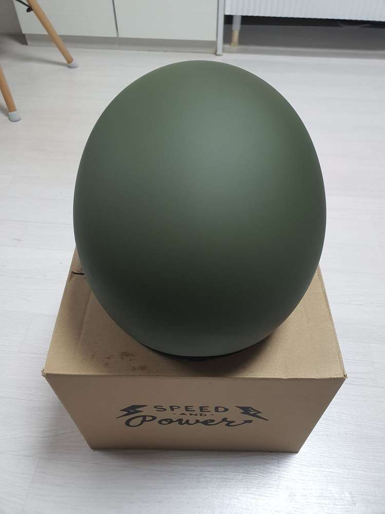 DMD 빈티지 매트 그린 오토바이 헬멧 (M-L 사이 사이즈)--3