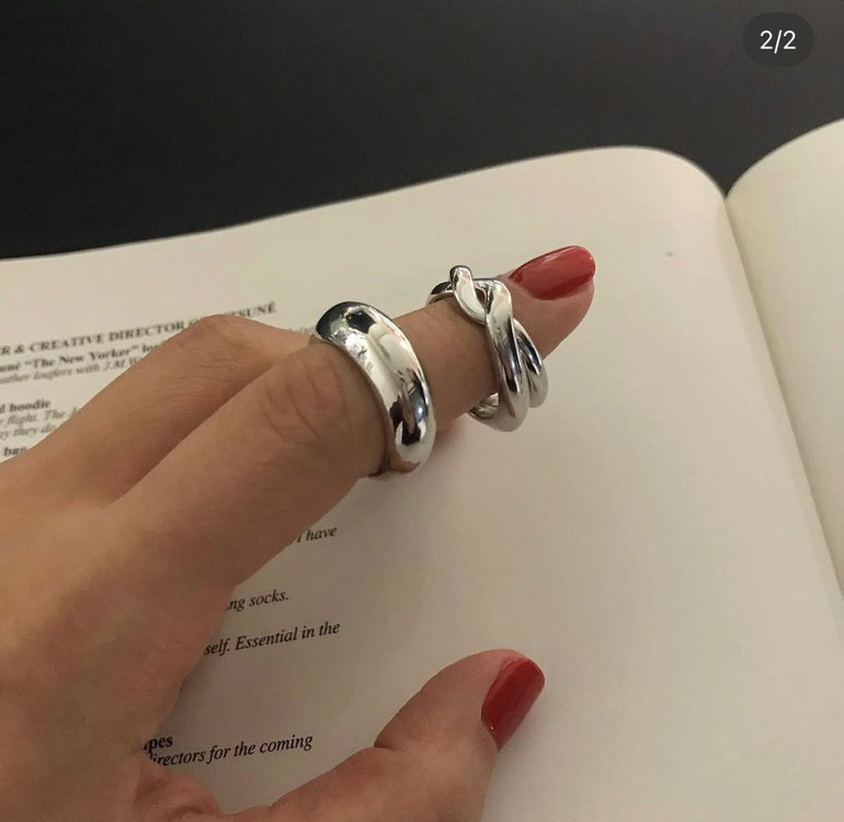 s-sil 에스실 레이어드 쓰리링 반지 이미지