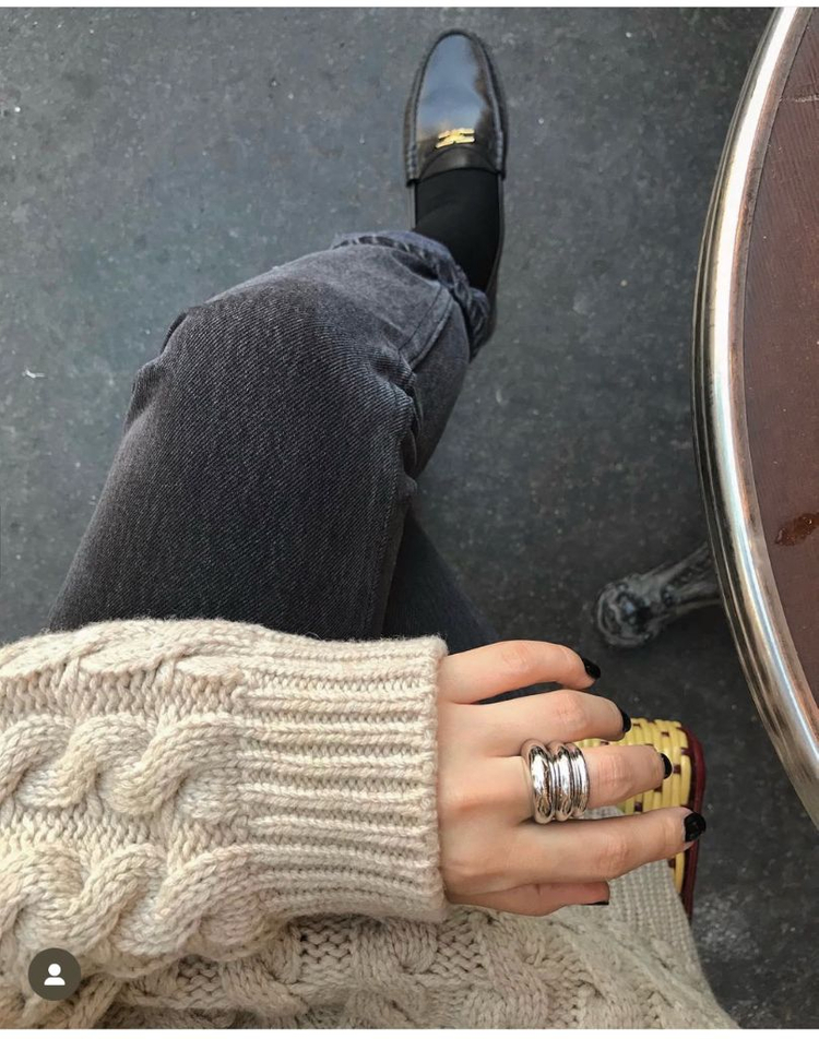 s-sil 에스실 레이어드 쓰리링 반지 이미지