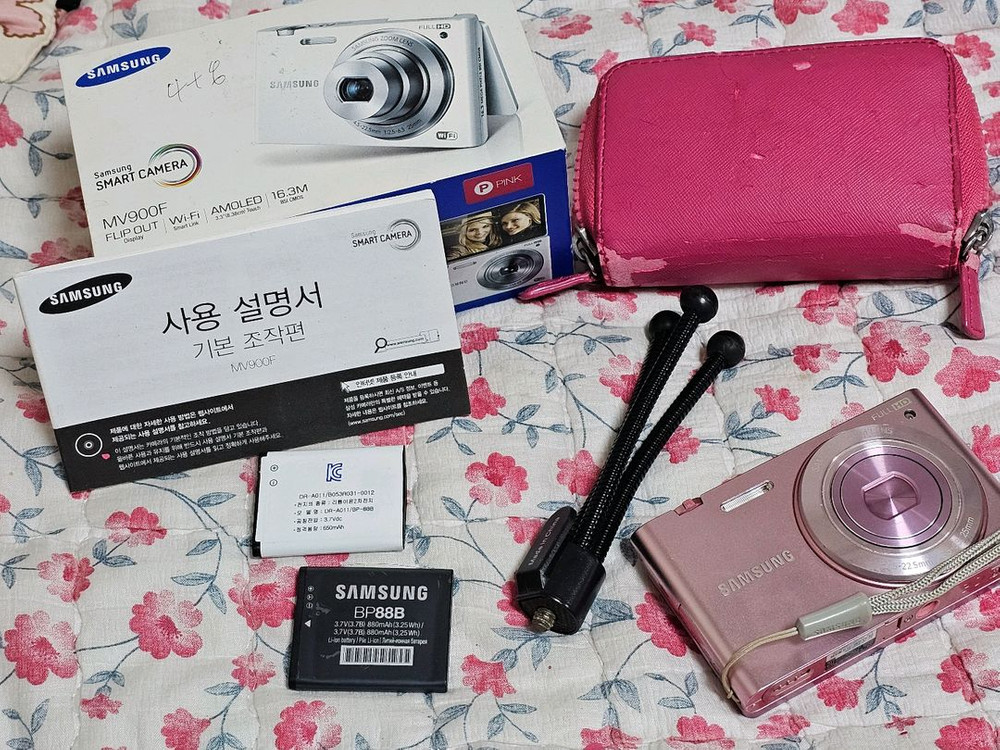 삼성 미러리스 MV900F 뉴 미러팝 핑크디카 Y2K 삼각대 이미지