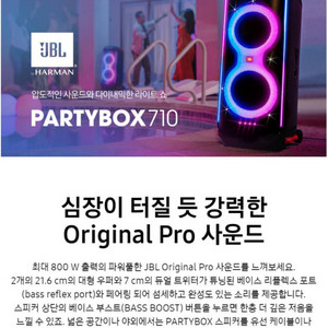 JBL PARTYBOX 710 제이비엘 파티박스 8인치 800W 블루투스 휴대용 스피커 방수 버스킹