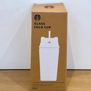스타벅스 블루밍 캣 글라스 콜드컵 500ml+고양이 파우치 일괄판매