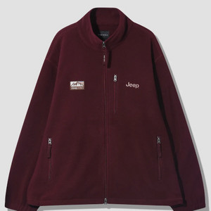 지프 플리스 집업 버건디