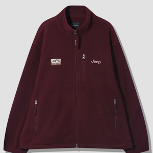지프 플리스 집업 버건디