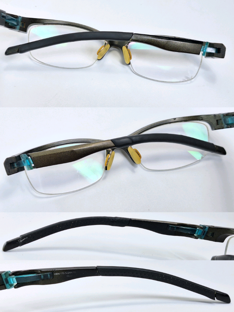 진스 Jins MRN-17S-146 에어프레임 스포츠 반무테 안경테 y2k 일본 수입 패션 아이웨어 고프코어 미니멀--2