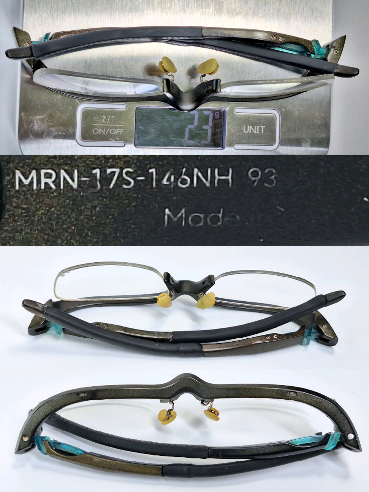 진스 Jins MRN-17S-146 에어프레임 스포츠 반무테 안경테 y2k 일본 수입 패션 아이웨어 고프코어 미니멀--6