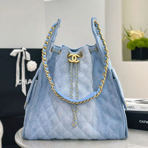 [새상품] 샤넬 25백 데님 연청 미듐