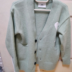 아미 하트 로고 민트 가디건 95 s사이즈 이미지