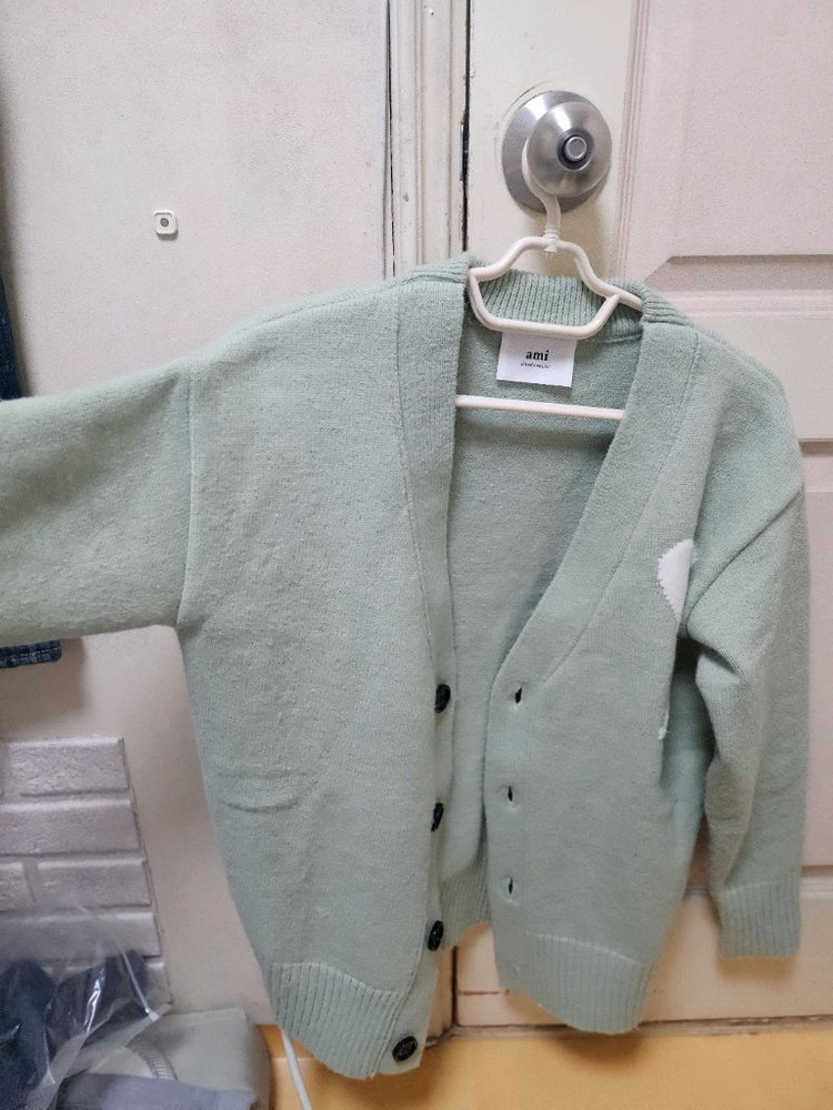아미 하트 로고 민트 가디건 95 s사이즈 이미지