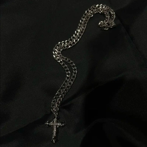 실버 크로스 체인 목걸이