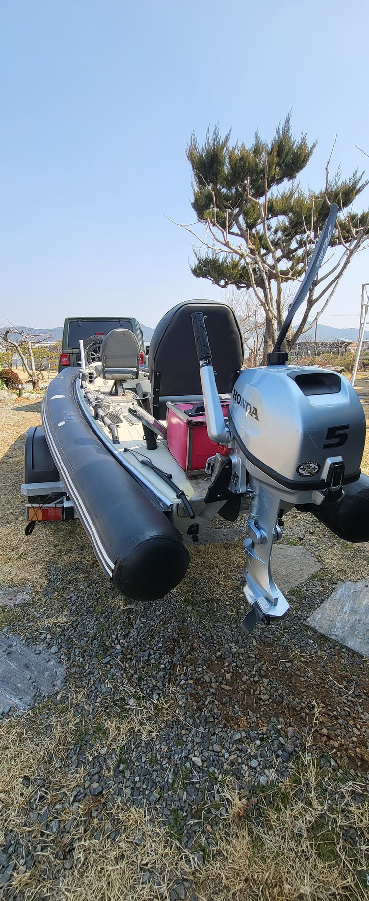 호비 카약 보트 +등록 트레일러+혼다 4싸이클 5 마력 엔진(미국 직구) 세트 이미지