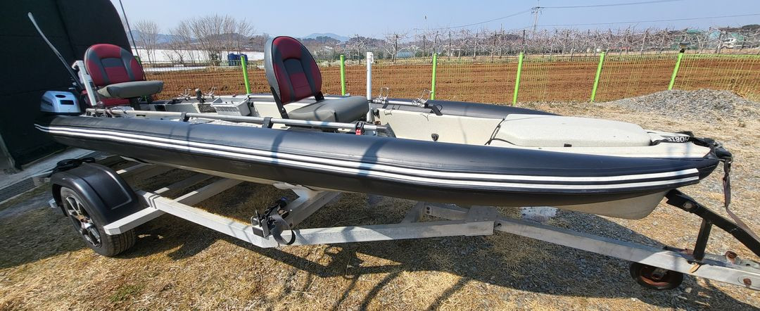 호비 카약 보트 +등록 트레일러+혼다 4싸이클 5 마력 엔진(미국 직구) 세트 이미지