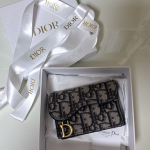 100% 정품 디올 오블리크 자카드 새들 카드지갑