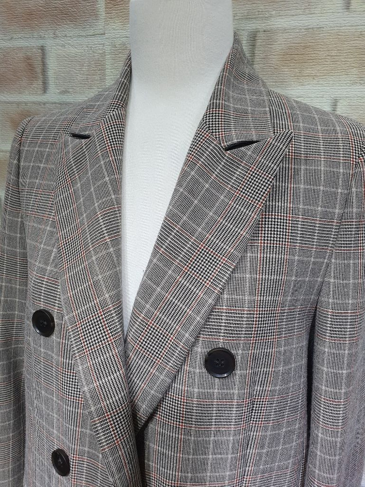 지고트 정품 새것수준 체크 더블 가을 롱코트 ~55 이미지