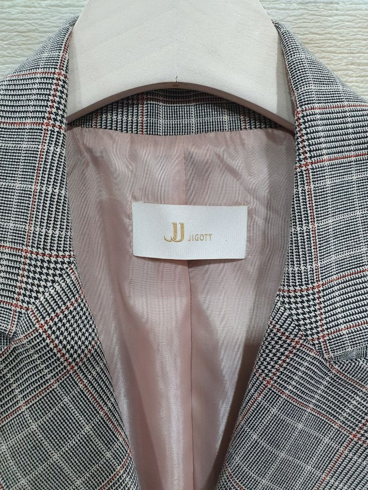 지고트 정품 새것수준 체크 더블 가을 롱코트 ~55 이미지