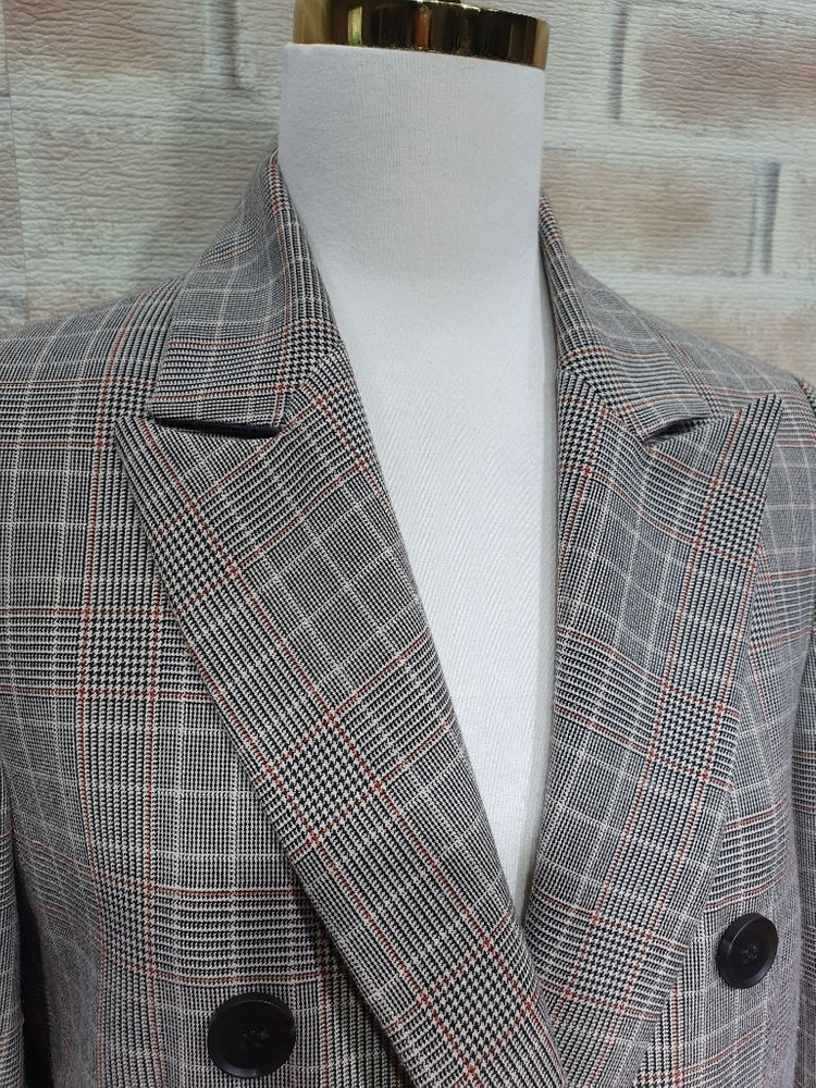 지고트 정품 새것수준 체크 더블 가을 롱코트 ~55 이미지