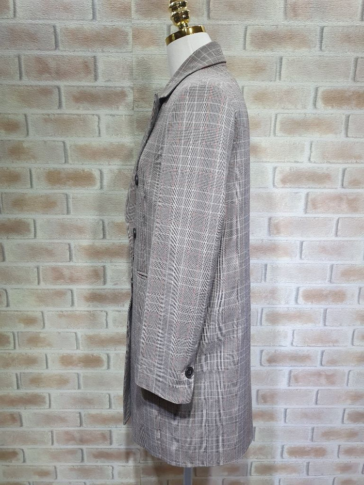 지고트 정품 새것수준 체크 더블 가을 롱코트 ~55 이미지