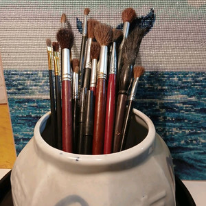 수채화 붓 세트 이미지