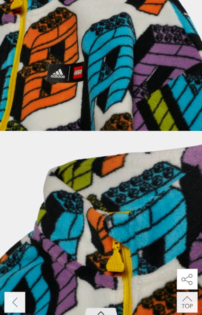 새상품 아디다스 키즈 레고 플리스 자켓 100 쌍둥이 가능 이미지