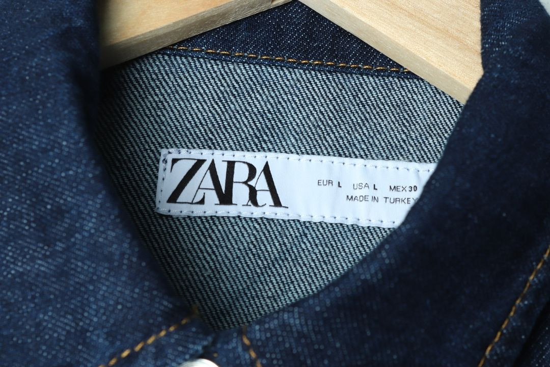 W(XL) 자라 집업 바람막이 점퍼자켓 인디고 데님--5