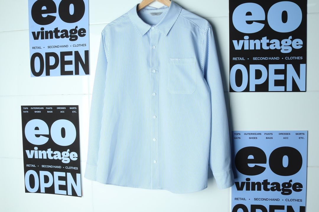 (XL) 브랜드빈티지 셔츠 남방 폴리 스트라이프 보들 이미지