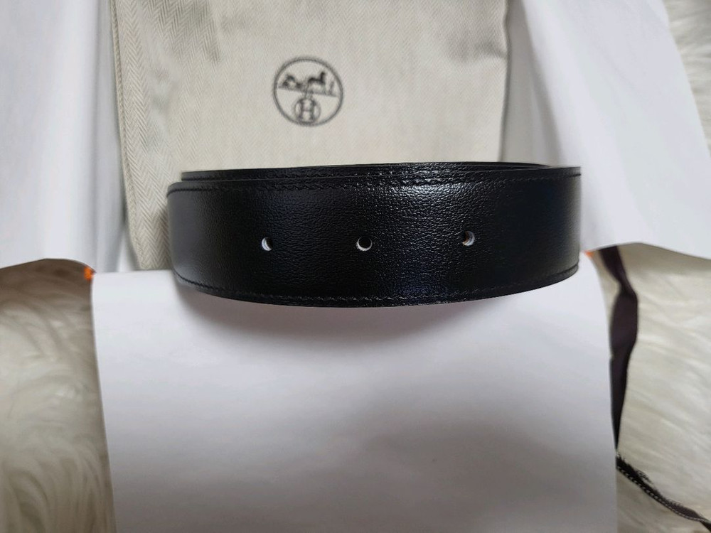 에르메스 벨트 남성벨트 H버클 & 리버서블 가죽 스트랩 누아(블랙)/골드 100사이즈--2