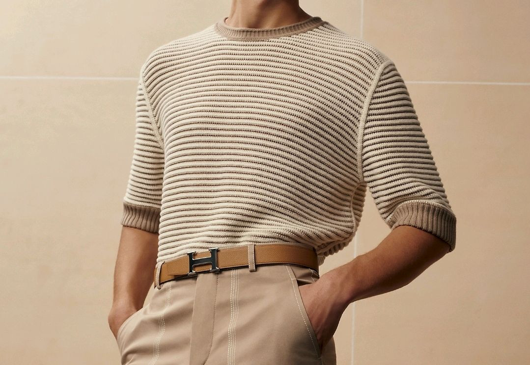 에르메스 벨트 남성벨트 H버클 & 리버서블 가죽 스트랩 누아(블랙)/골드 100사이즈--9