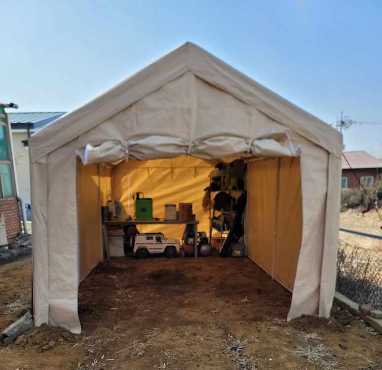 주차장 코스트코차고지 차고지텐트 간이천막 캐노피 주차 코스트코주차텐트 그늘막 어닝 이미지
