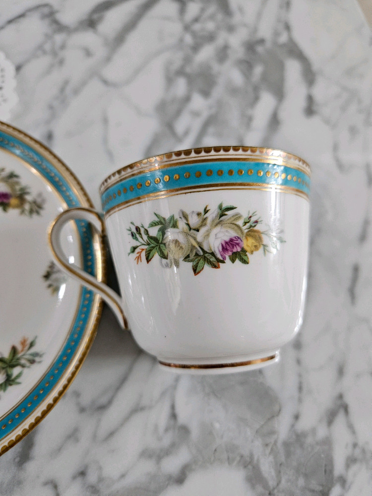 앤틱 영국산 올드 민톤 찻잔 커피잔--2