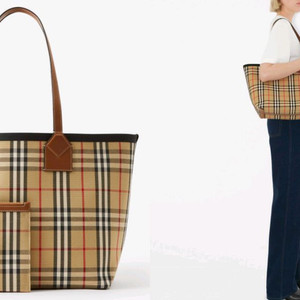 버버리 미디움 런던 체크 토트백(새상품)