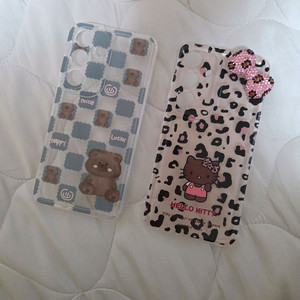 (새상품) 갤럭시S25 패턴 호피 리본 투명케이스 2개