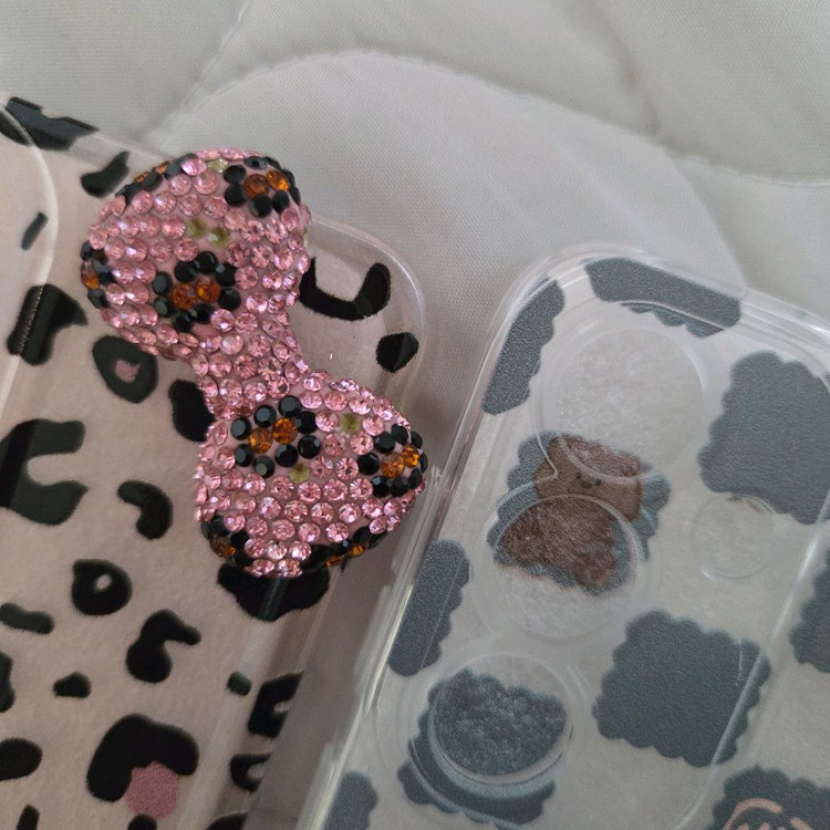 (새상품) 갤럭시S25 패턴 호피 리본 투명케이스 2개--1