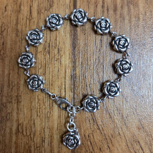 실버925 장미 은팔찌 실버팔찌