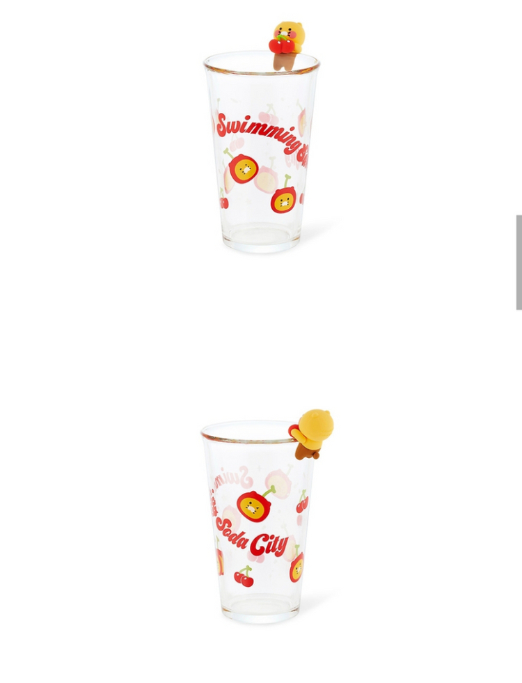 춘식이 체리 유리컵 카카오프렌즈 춘식 피규어 귀여운 빈티지 인테리어 소품샵 소품 장식--7