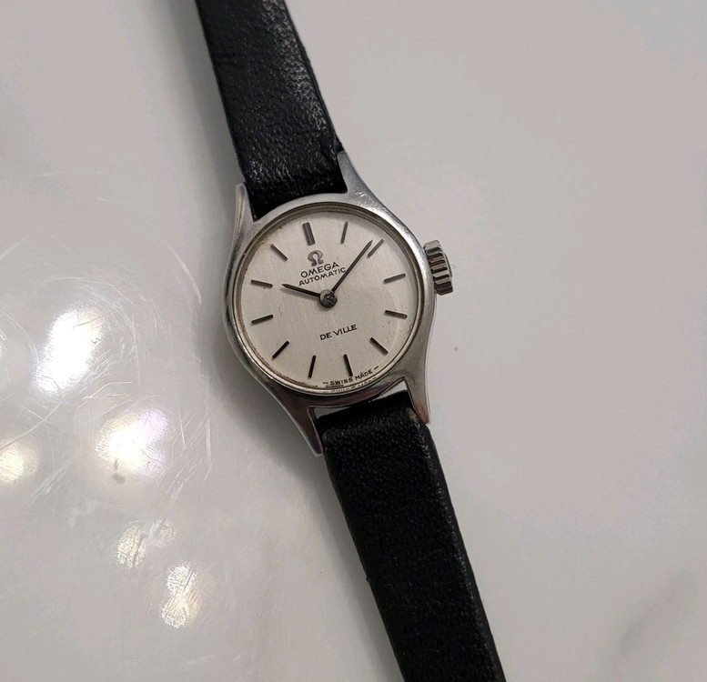 오메가 드빌 은장 여성 레이디 오토매틱 시계 빈티지 여자 손목시계 팔찌 이미지