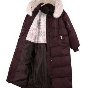 새옷 폭스퍼 롱 다운점퍼 오리털패딩 써스데이아일랜드 와인 이미지